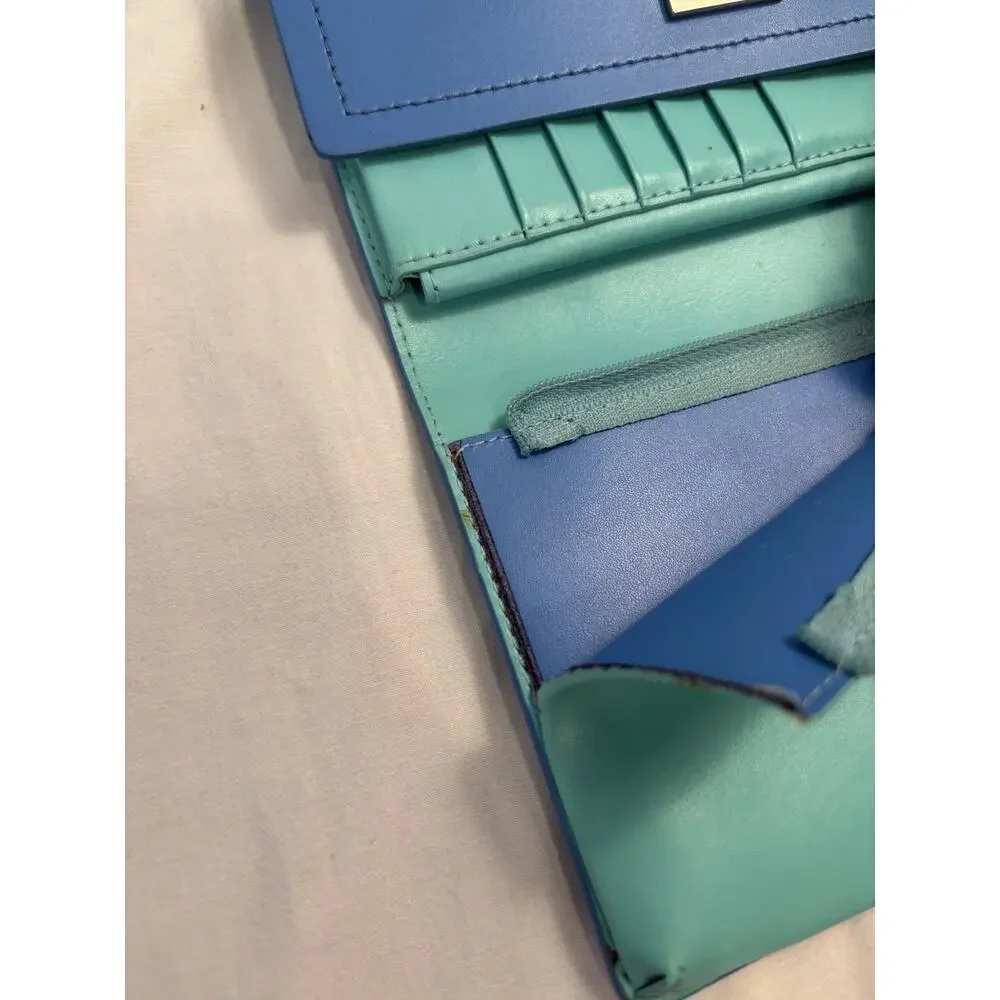 Kate Spade New York Blue Mint Dual Tone Wallet without Strap Slightly Damaged